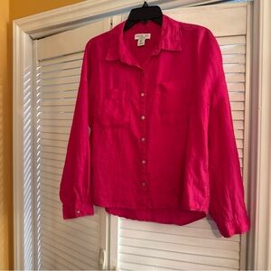 Rachel Zoe Fuchsia Linen Shirt